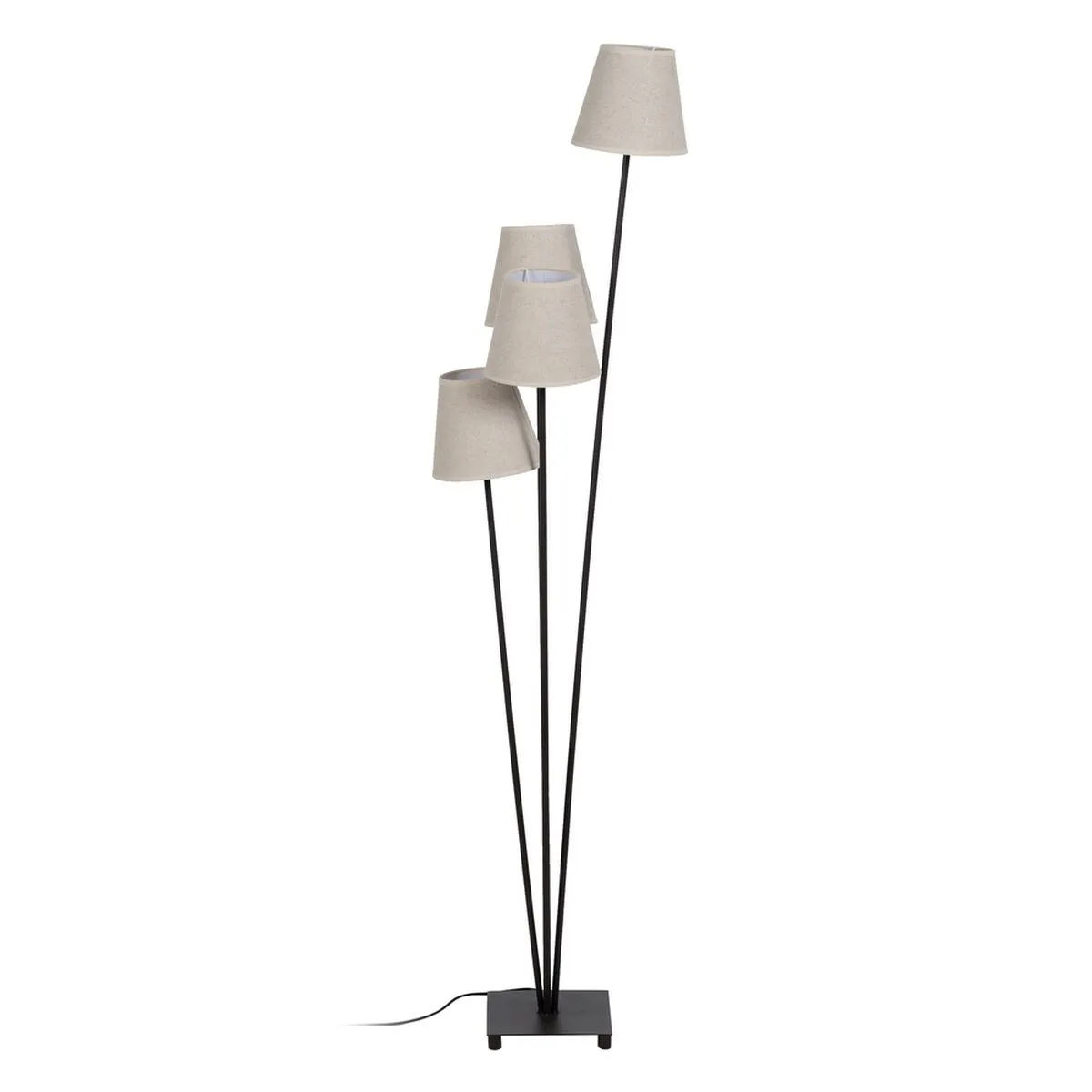 Lampada da Terra Marrone Nero Crema Ferro 60 W 220-240 V 30 x 36 x 144 cm