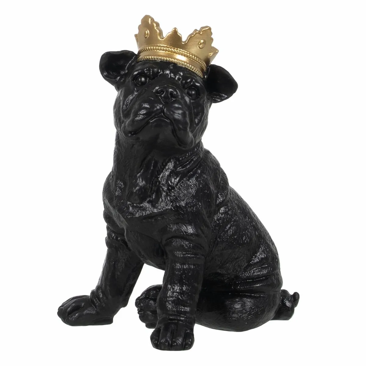 Statua Decorativa Nero Dorato Cane 15,5 x 18,4 x 25,5 cm