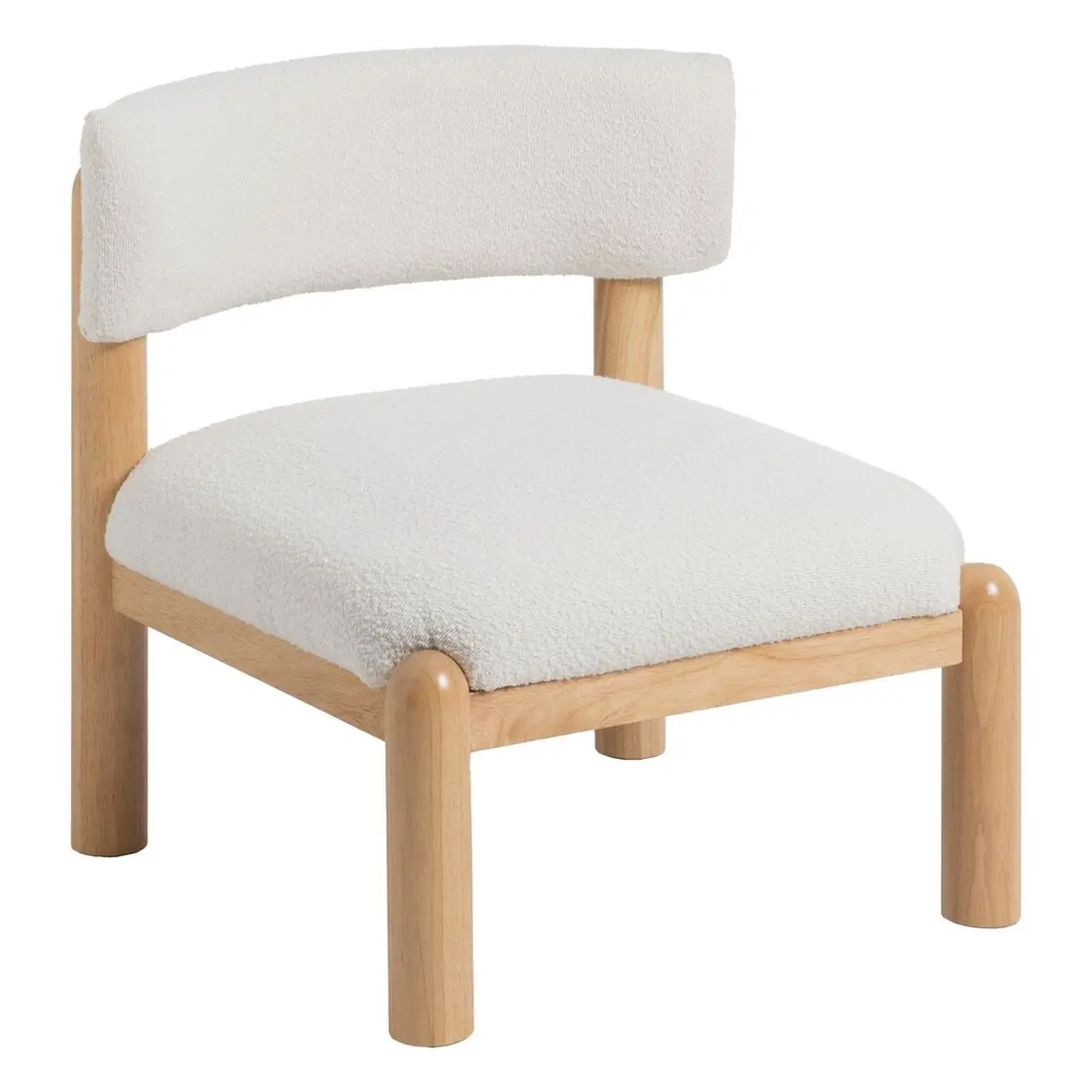 Poltrona Bianco Naturale Poliuretano Legno d'albero della gomma 62 x 62 x 71 cm