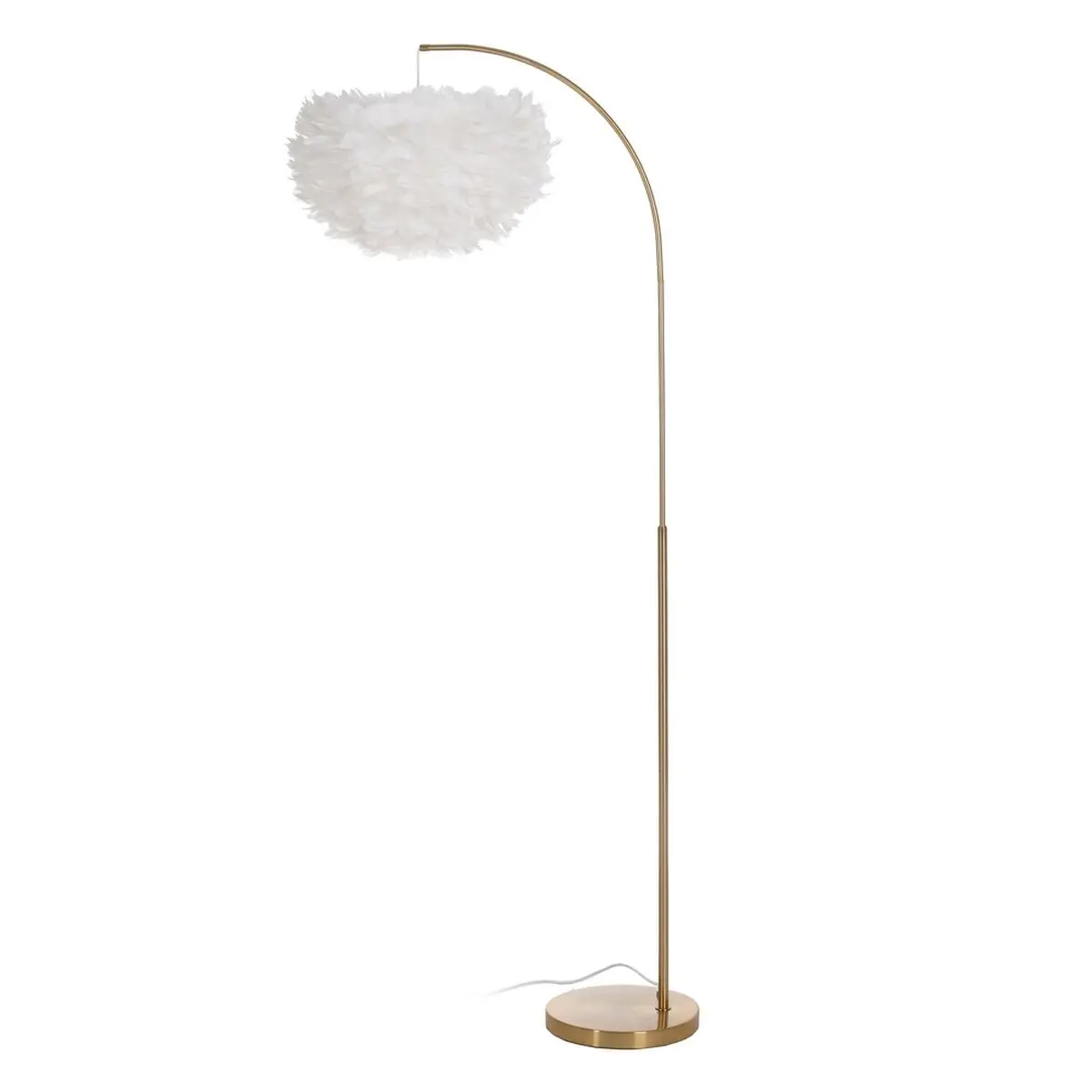 Lampada da Terra Bianco Dorato Metallo Piume 60 W 220-240 V 68 x 40 x 175 cm