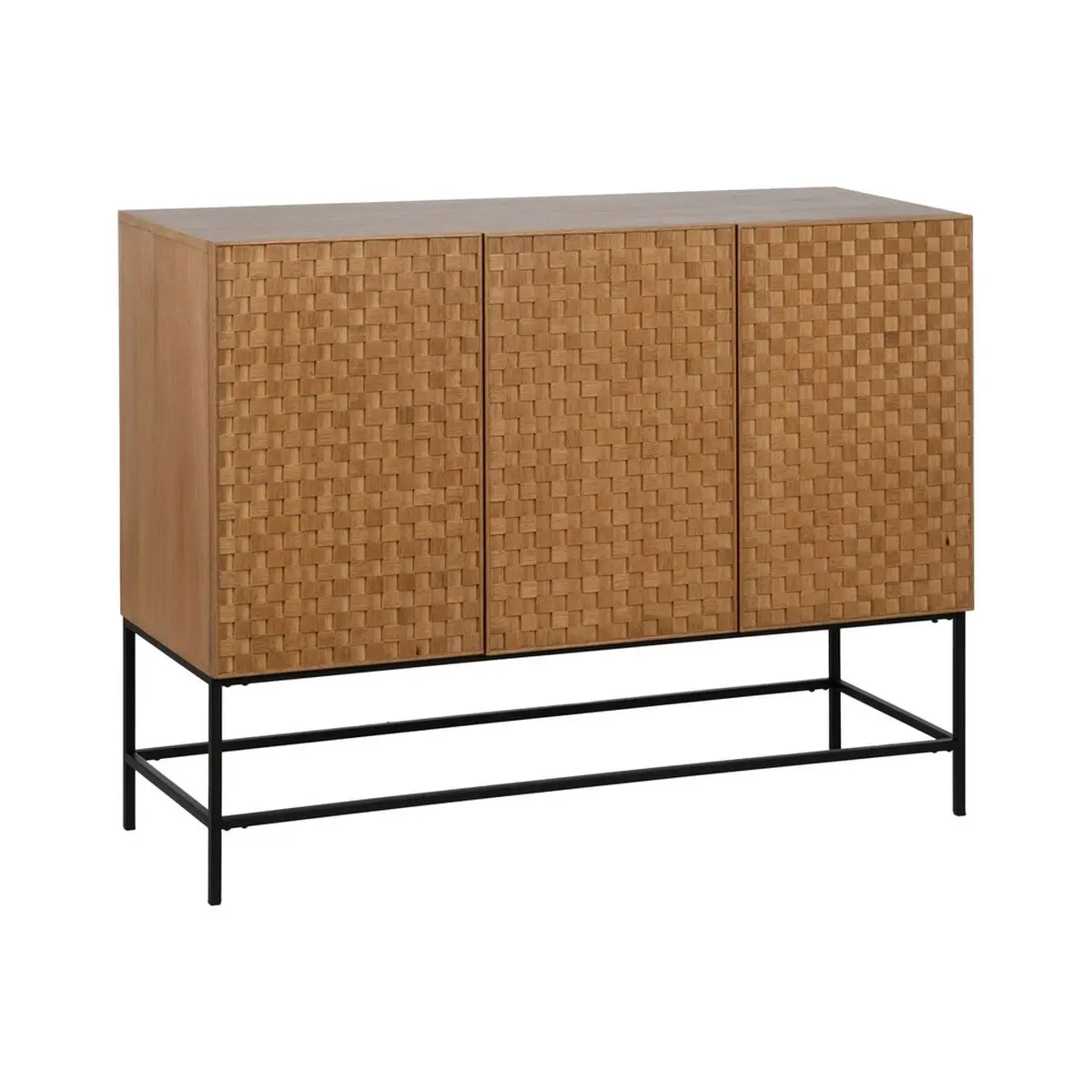 Credenza MARIGNI Nero Naturale Ferro Legno MDF 121,5 x 42,5 x 93,5 cm