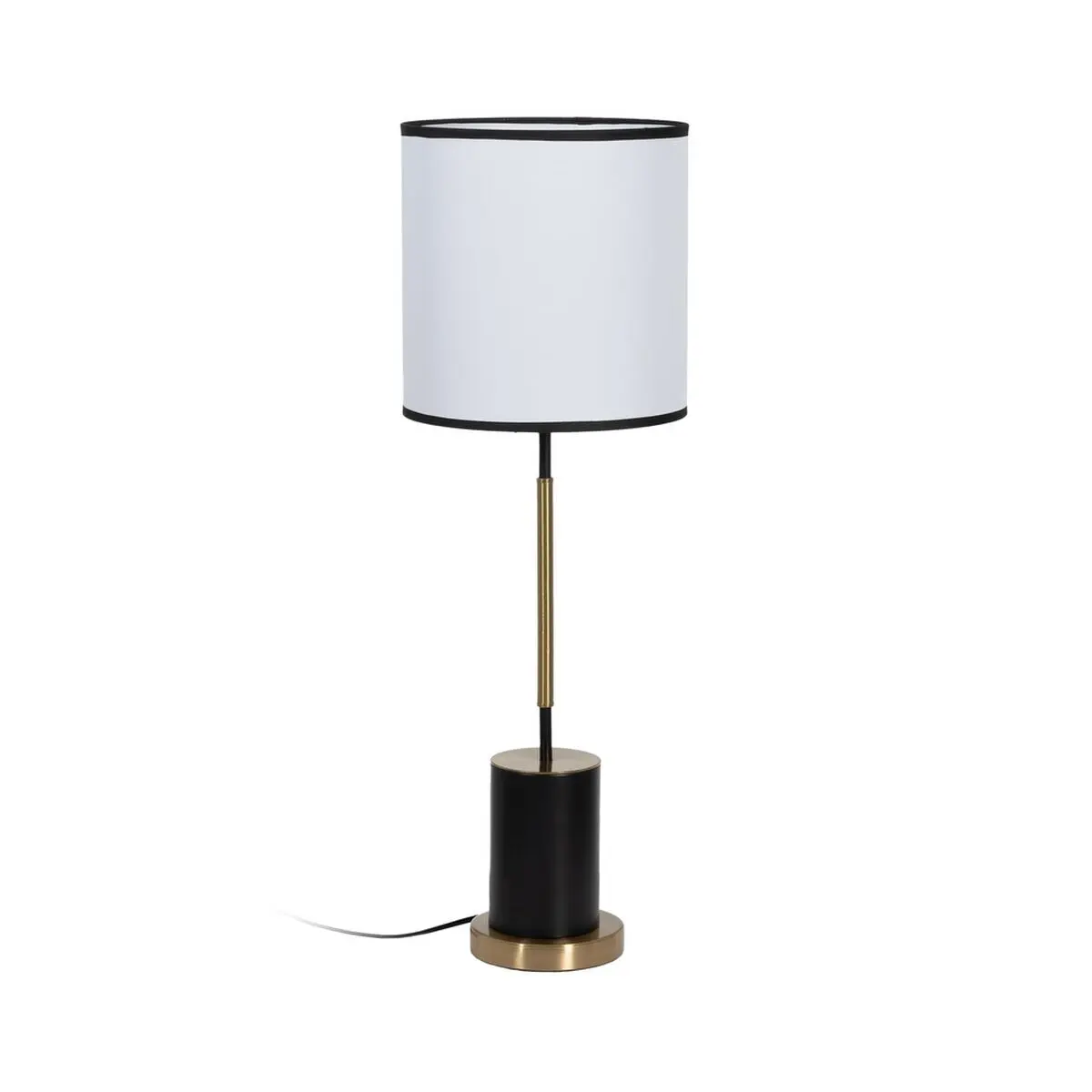 Lampada da tavolo Bianco Nero Dorato Ferro Tessuto 40 W 25 x 25 x 74 cm