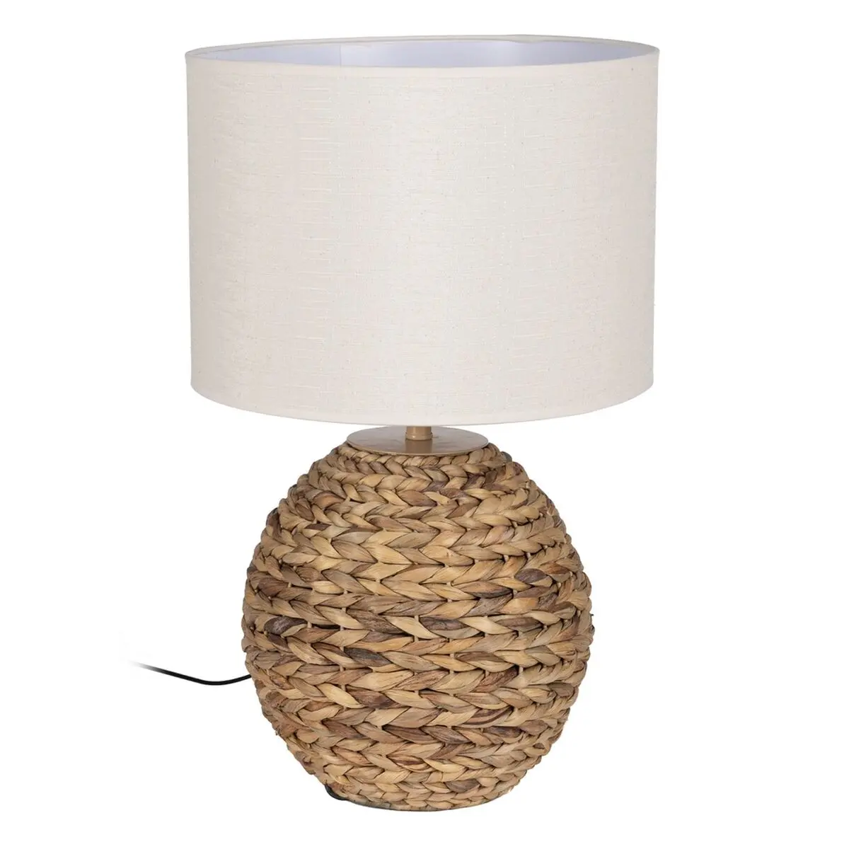 Lampada da tavolo Crema Naturale Lino Ferro Fibra naturale 60 W 220-240 V 35 x 35 x 56 cm