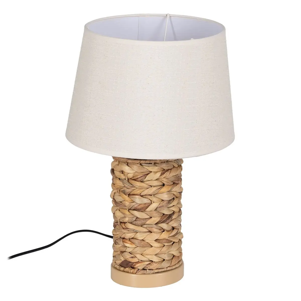 Lampada da tavolo Crema Naturale Lino Ferro Fibra naturale 60 W 220-240 V 27 x 27 x 42 cm