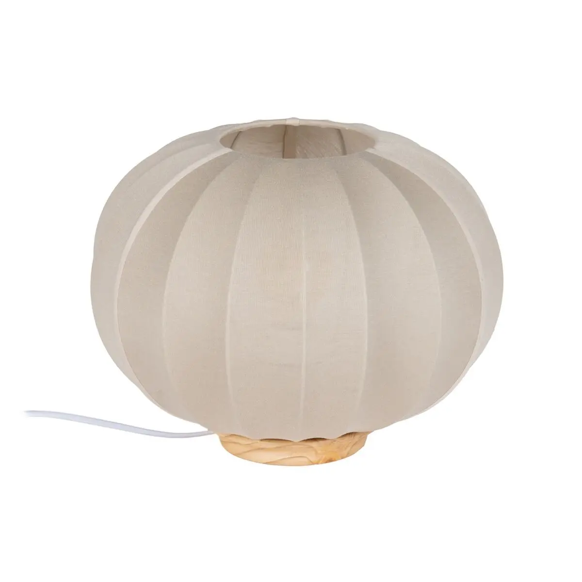 Lampada da tavolo Beige Naturale Cotone Legno Metallo 60 W 220-240 V 31,5 x 31,5 x 24,5 cm