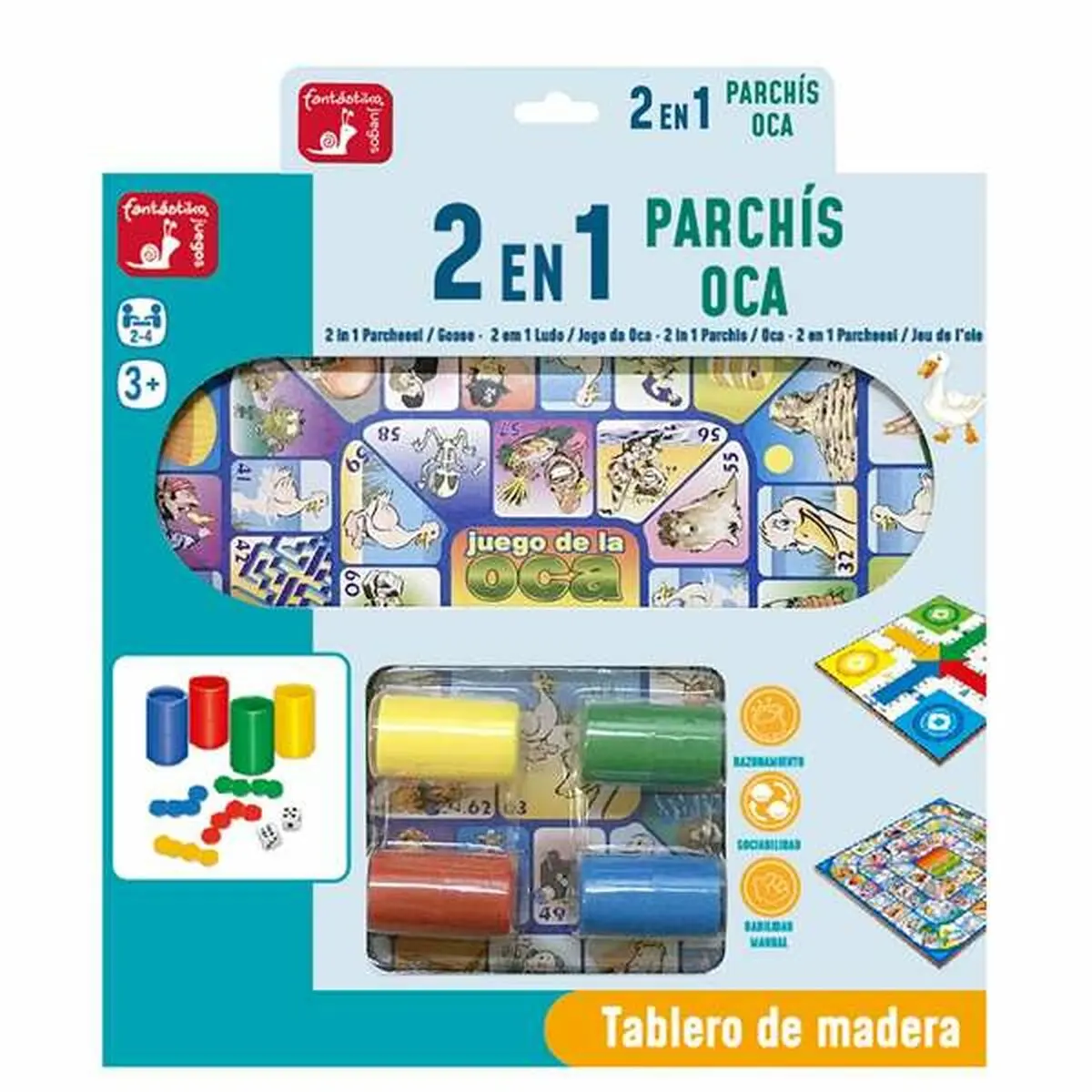 Gioco Educativo Juinsa 30 x 30 cm Tabellone per Parcheesi e Gioco dell'Oca