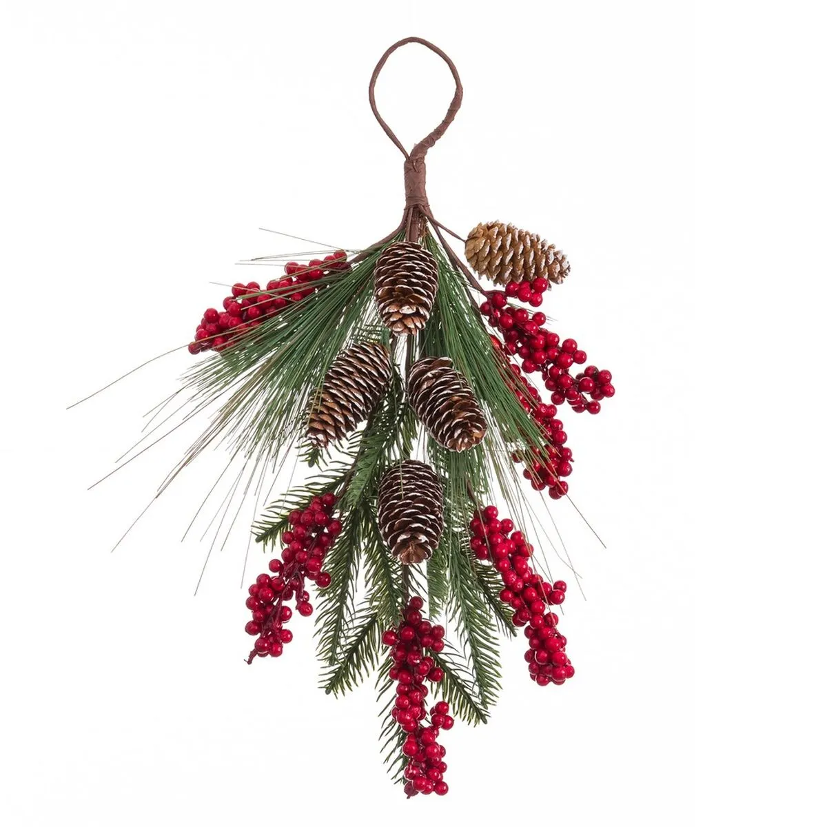 Appendino per Porte Natale Rosso Verde Naturale Plastica Ananas 42 cm