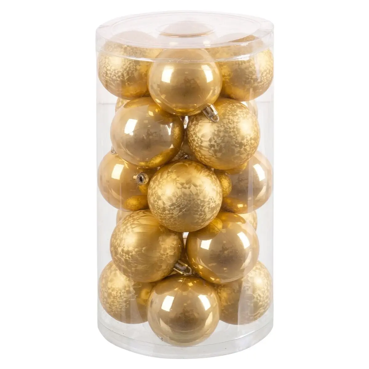 Palle di Natale Oro Dorato Plastica Ø 6 cm 14,5 x 14,5 x 26 cm (20 Unità)