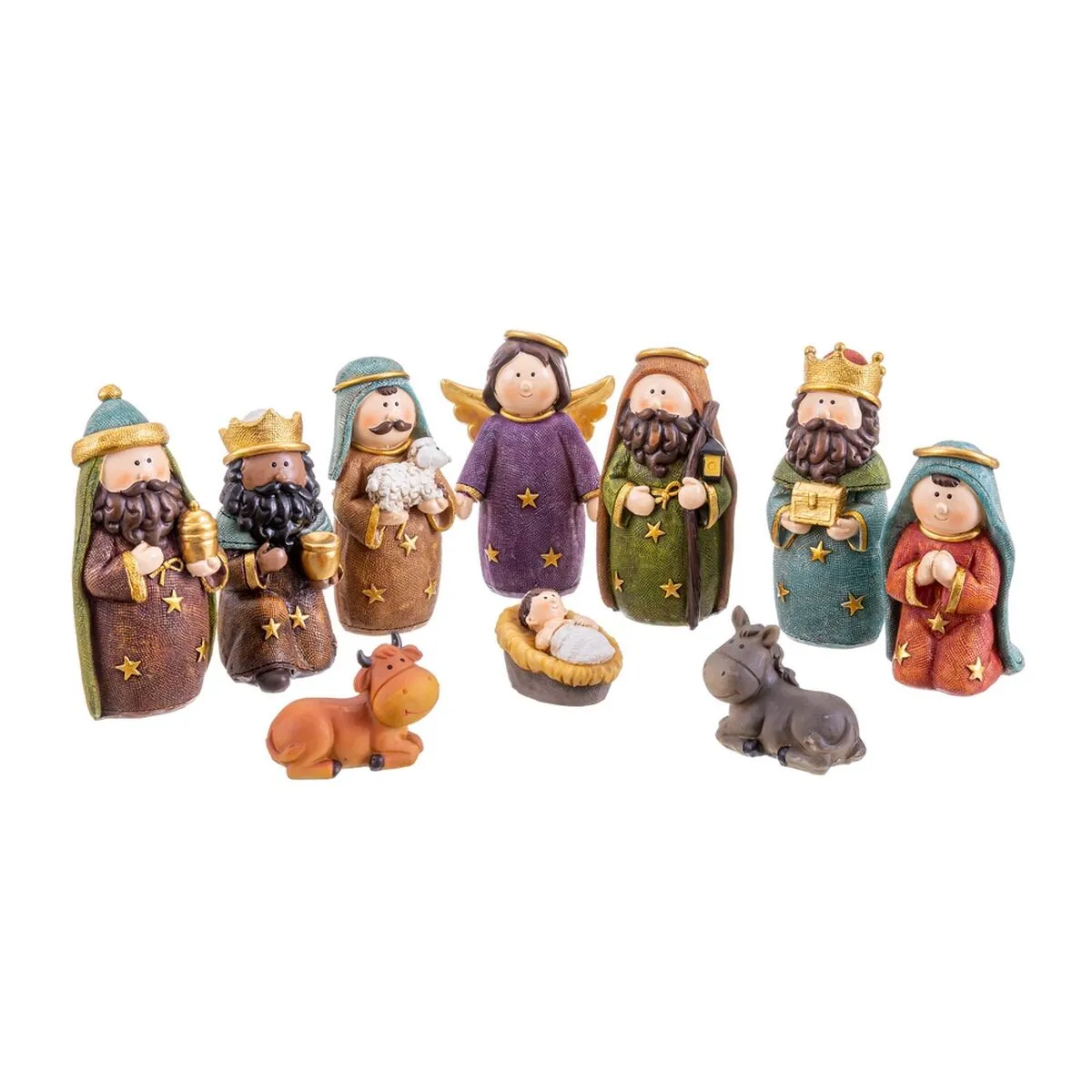 Decorazione Natalizia Natività/Presepe Multicolore Poliresina 12,5 cm (10 Pezzi)