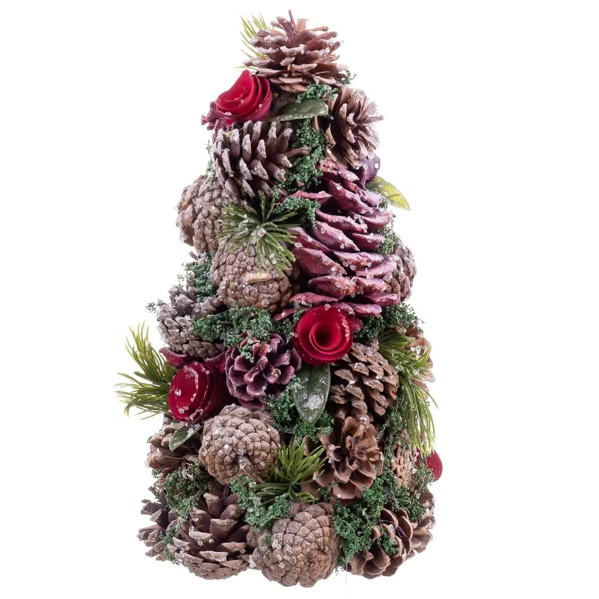 Decorazione Natalizia Rosso Multicolore Plastica Foam Ananas Albero di Natale 18 x 18 x 30 cm