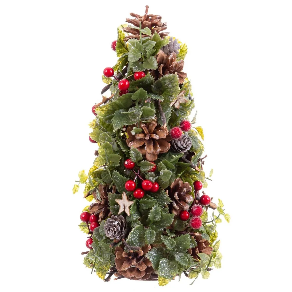 Decorazione Natalizia Rosso Multicolore Plastica Foam Ananas Albero di Natale 18 x 18 x 30 cm