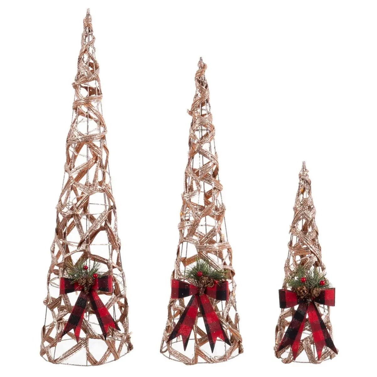 Albero di Natale Multicolore Fibra naturale 20 x 20 x 80 cm (3 Unità)