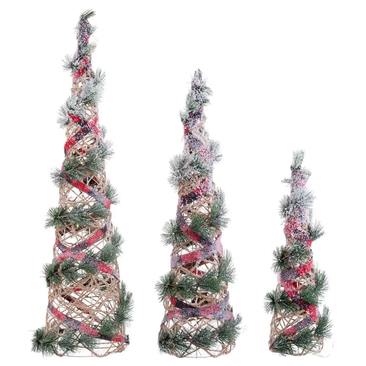 Albero di Natale Multicolore Fibra naturale 20 x 20 x 80 cm (3 Unità)