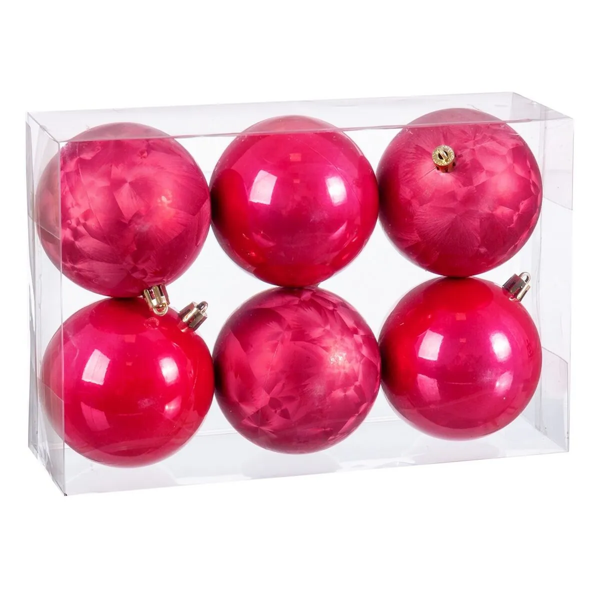 Palle di Natale Fragola Plastica 8 x 8 x 8 cm (6 Unità)