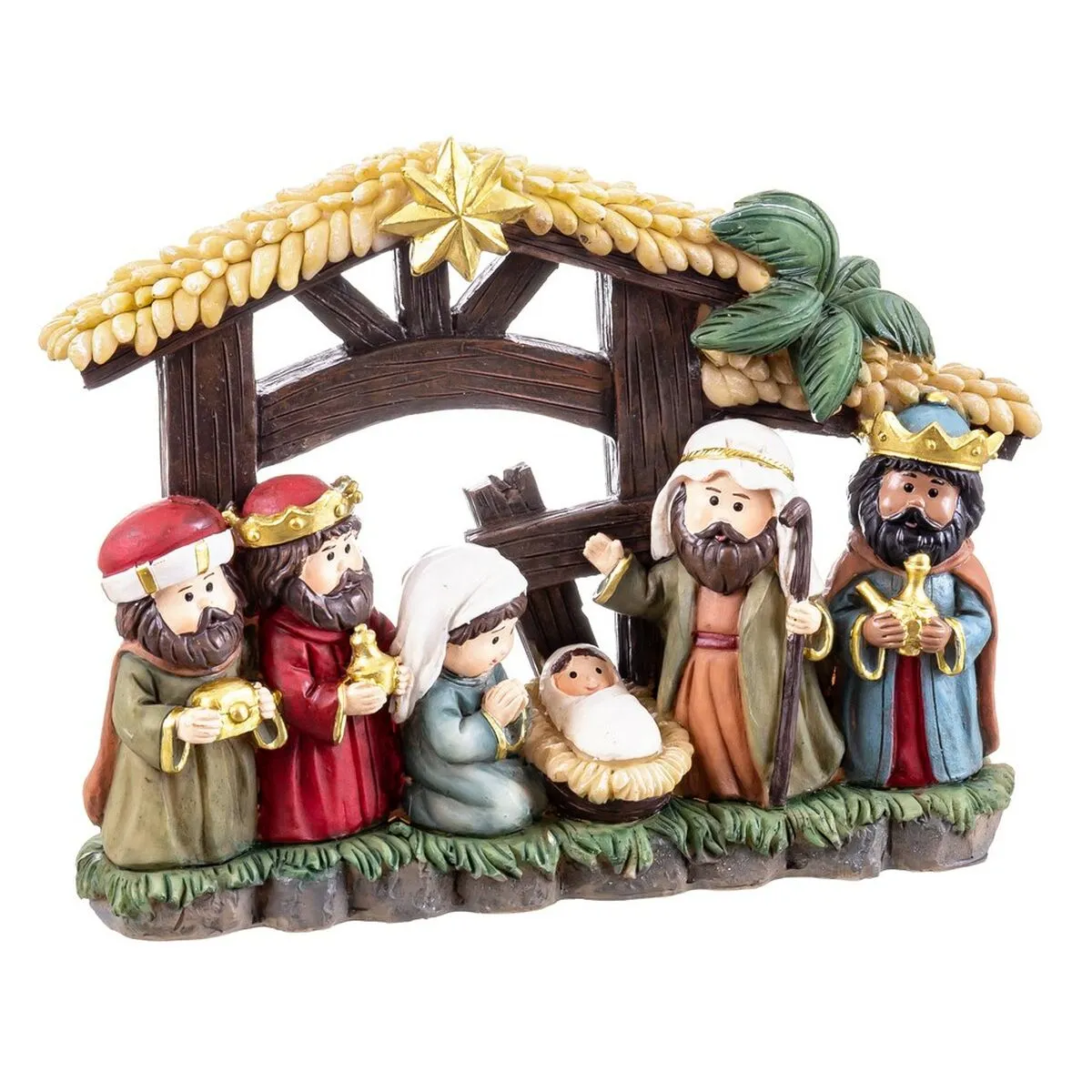 Decorazione Natalizia Natività/Presepe Multicolore Poliresina 21,2 x 5,7 x 16 cm (6 Pezzi)