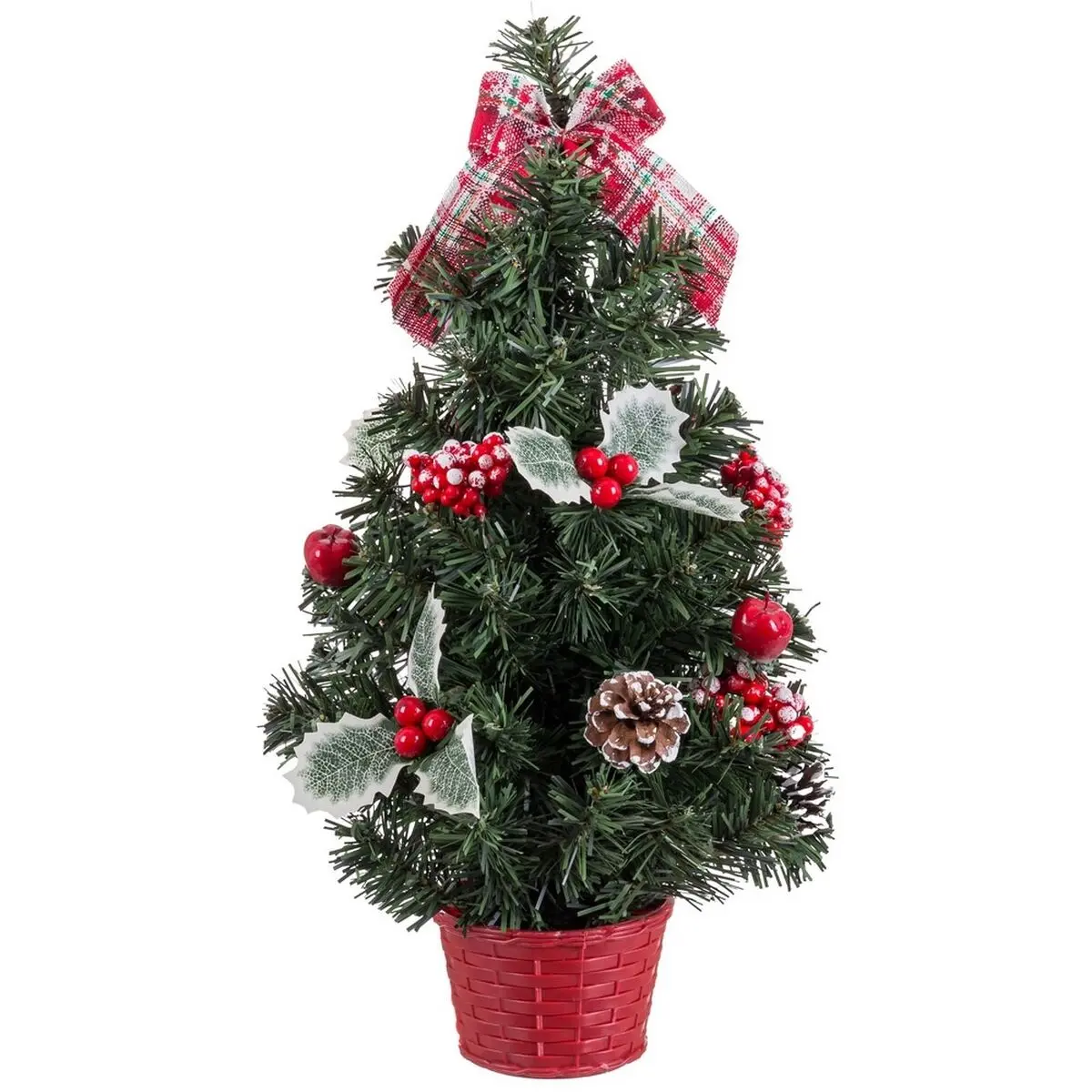 Albero di Natale Rosso Verde PVC Ananas 26 x 26 x 50 cm