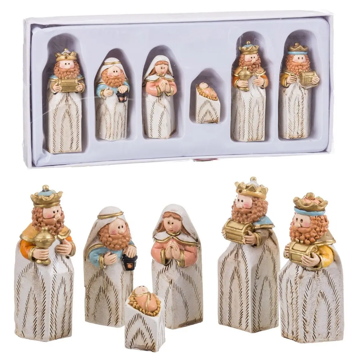 Presepe di Natale Multicolore Resina Natività/Presepe 25 x 11,5 x 3 cm