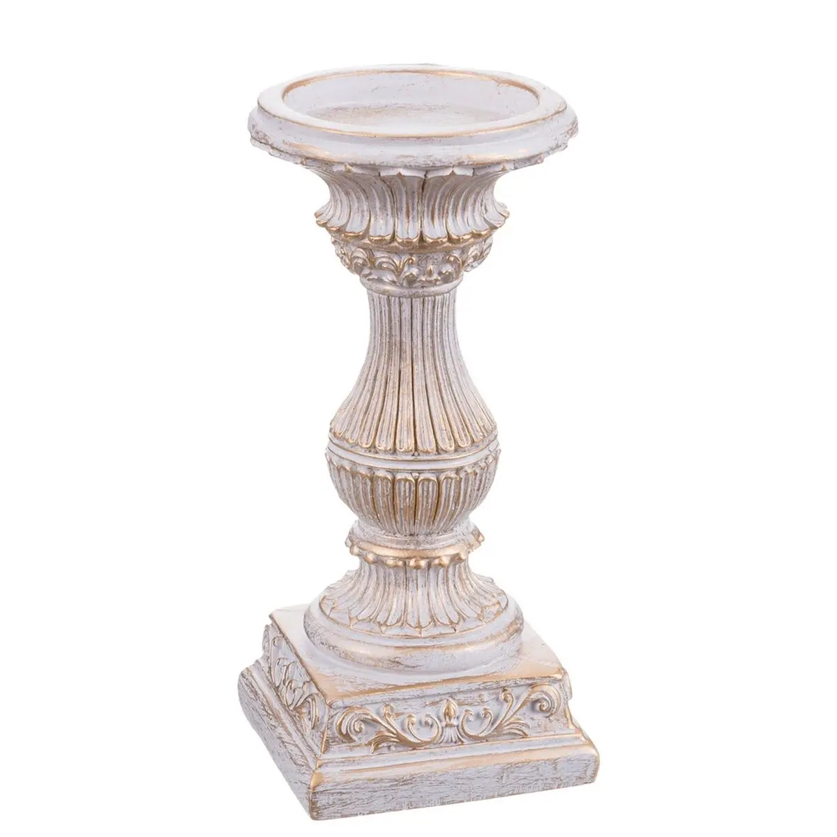 Candelabro Bianco Resina Natale 9 x 9 x 19,5 cm