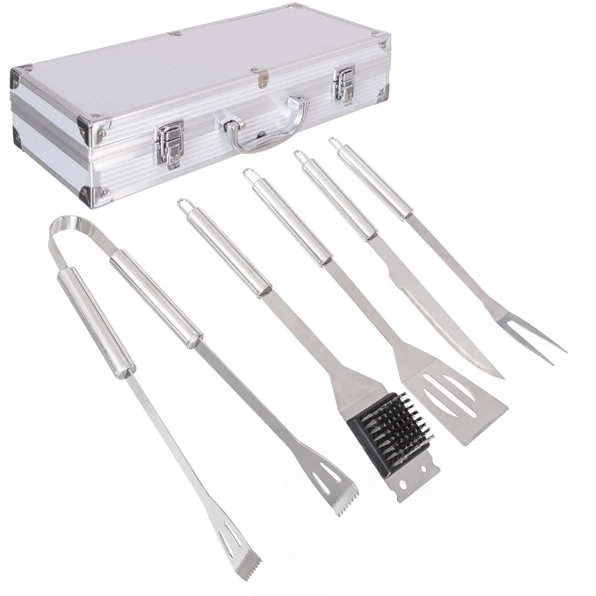 Kit di Utensili per Barbecue con Custodia Acciaio inossidabile 37 x 16 x 8 cm