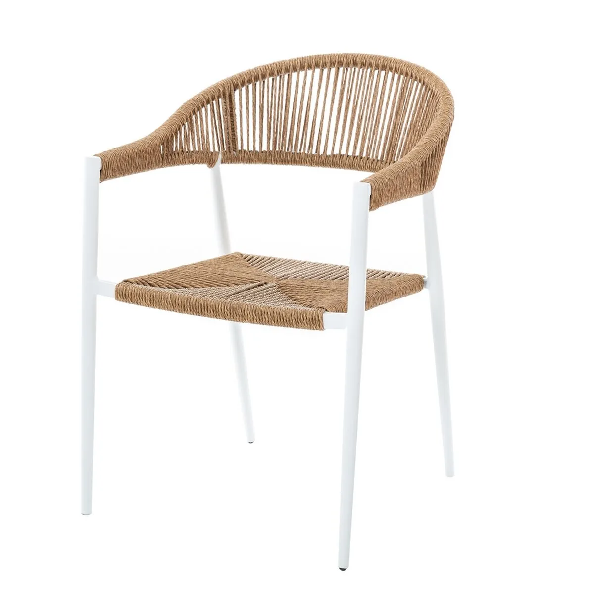 Sedia da giardino Neska Bianco Alluminio rattan sintetico 56 x 59,5 x 81 cm