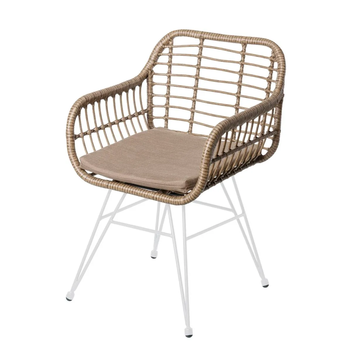 Sedia da giardino Ariki 57 x 62 x 80 cm rattan sintetico Acciaio Bianco