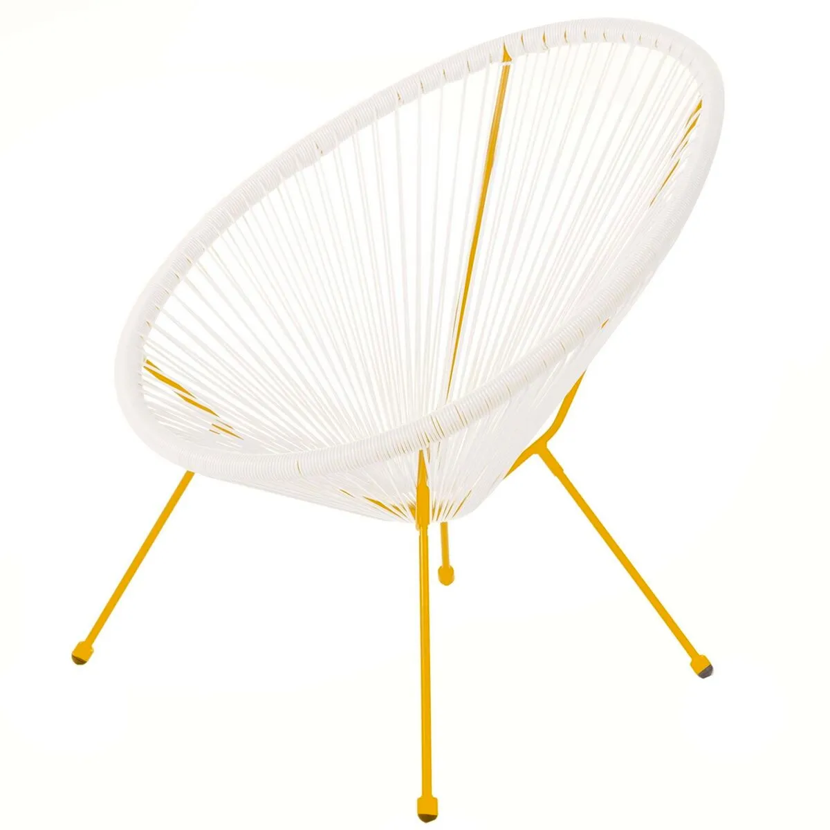 Poltrona da giardino Acapulco 73 x 80 x 85 cm Bianco Rattan Senape