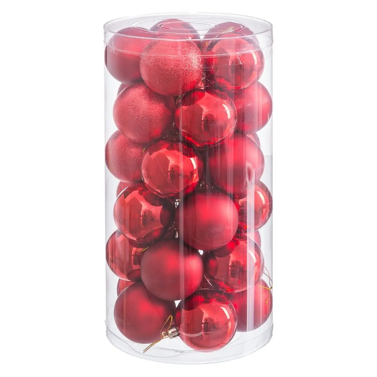 Palle di Natale Rosso Plastica Ø 6 cm (30 Unità)