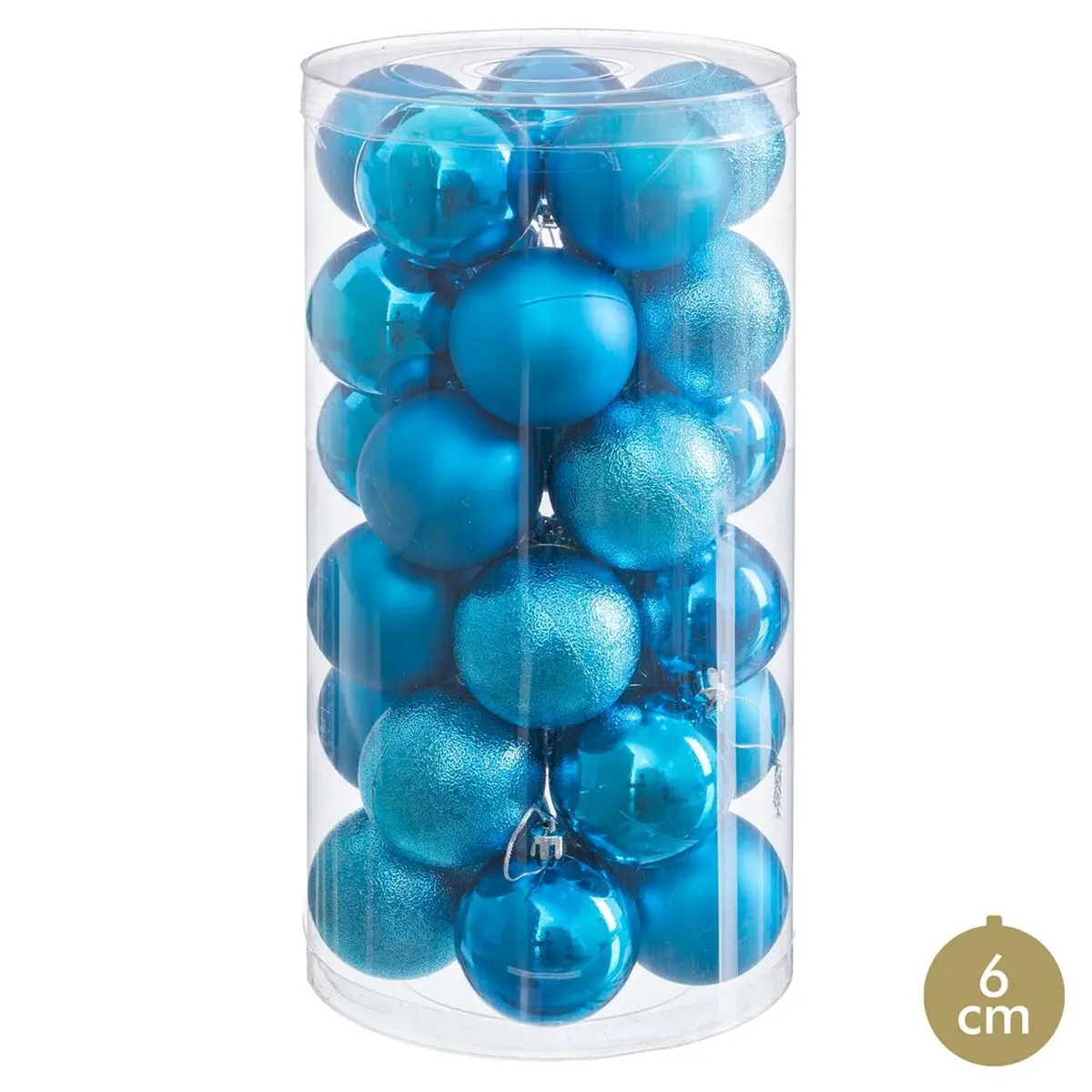 Palle di Natale Azzurro Plastica Ø 6 cm (30 Unità)