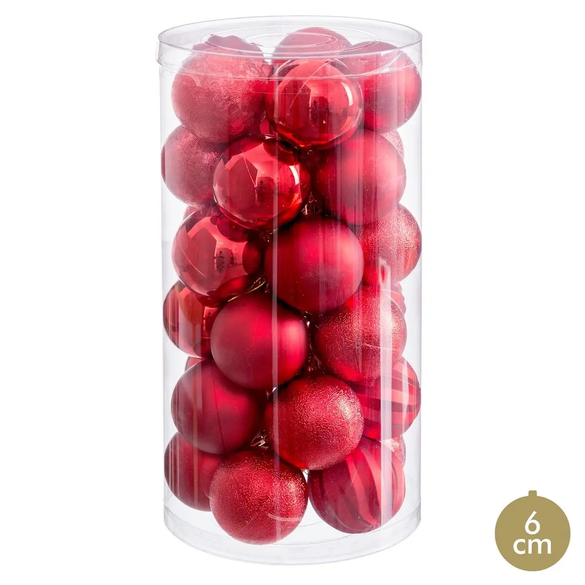 Palle di Natale Rosso Plastica Ø 6 cm (30 Unità)