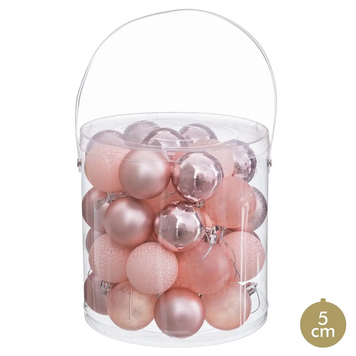 Palle di Natale Rosa Plastica Ø 5 cm (40 Unità)