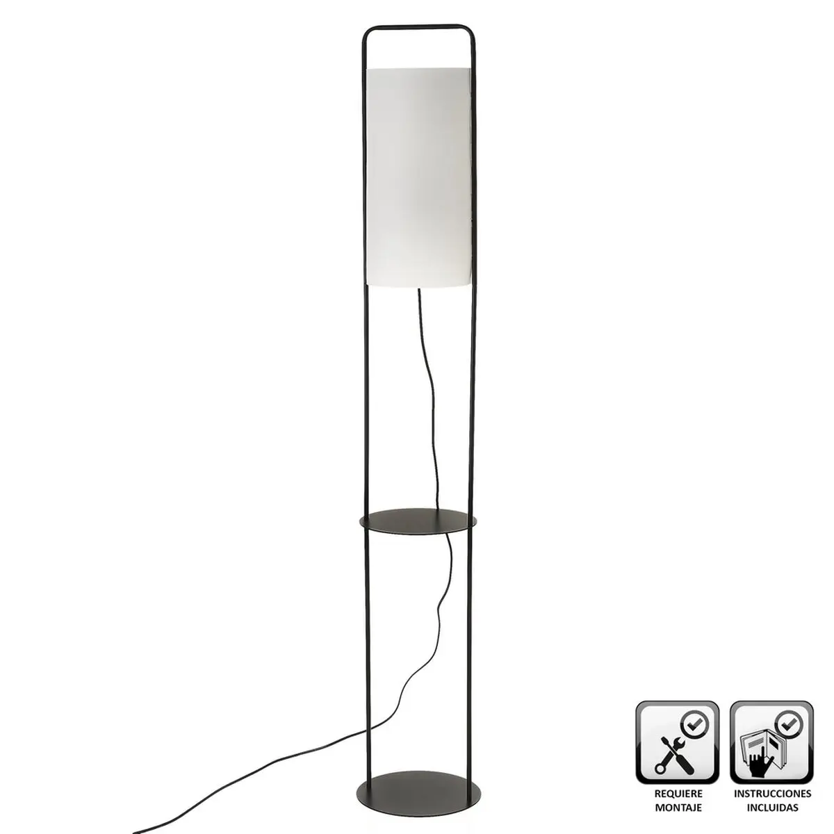 Lampada da tavolo Nero Metallo 60 W 220-240 V 22 x 22 x 150 cm