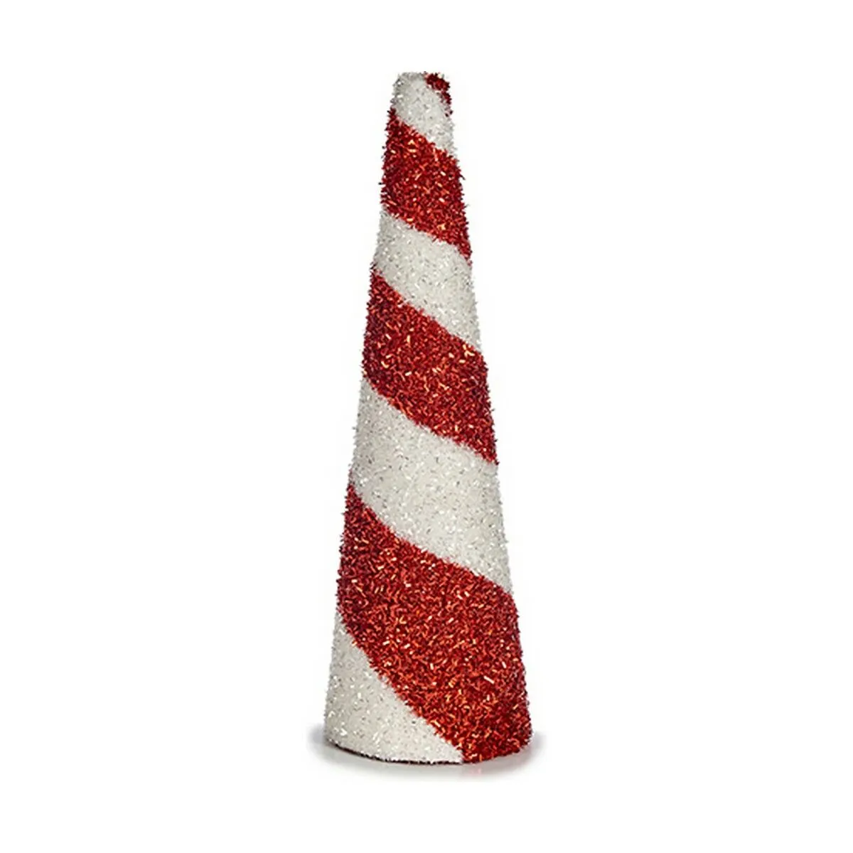 Decorazione Natale Coni Rosso Bianco Plastica (11 x 36 x 11 cm)