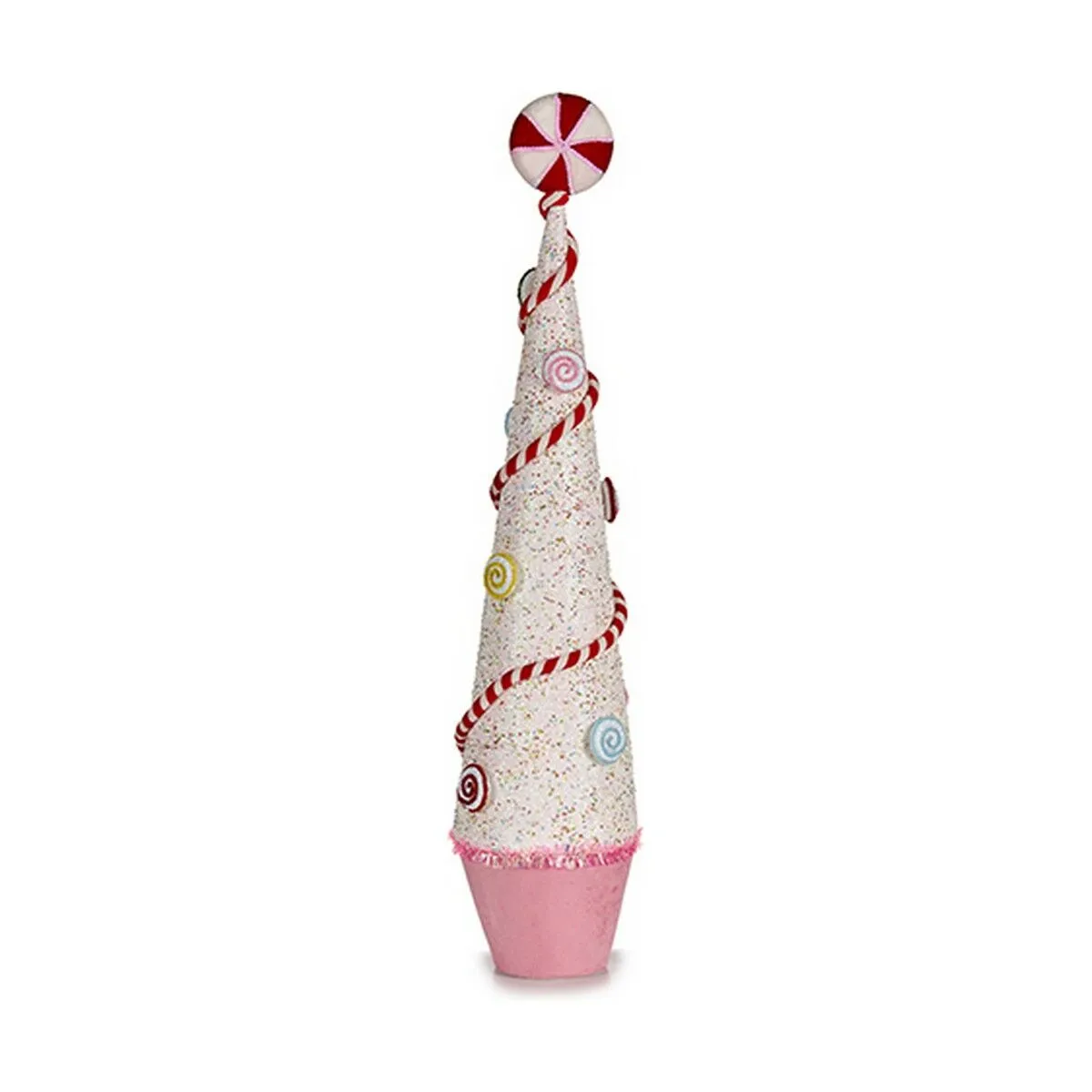 Decorazione Natale Coni Paillettes 23 x 106 x 23 cm Rosa Bianco