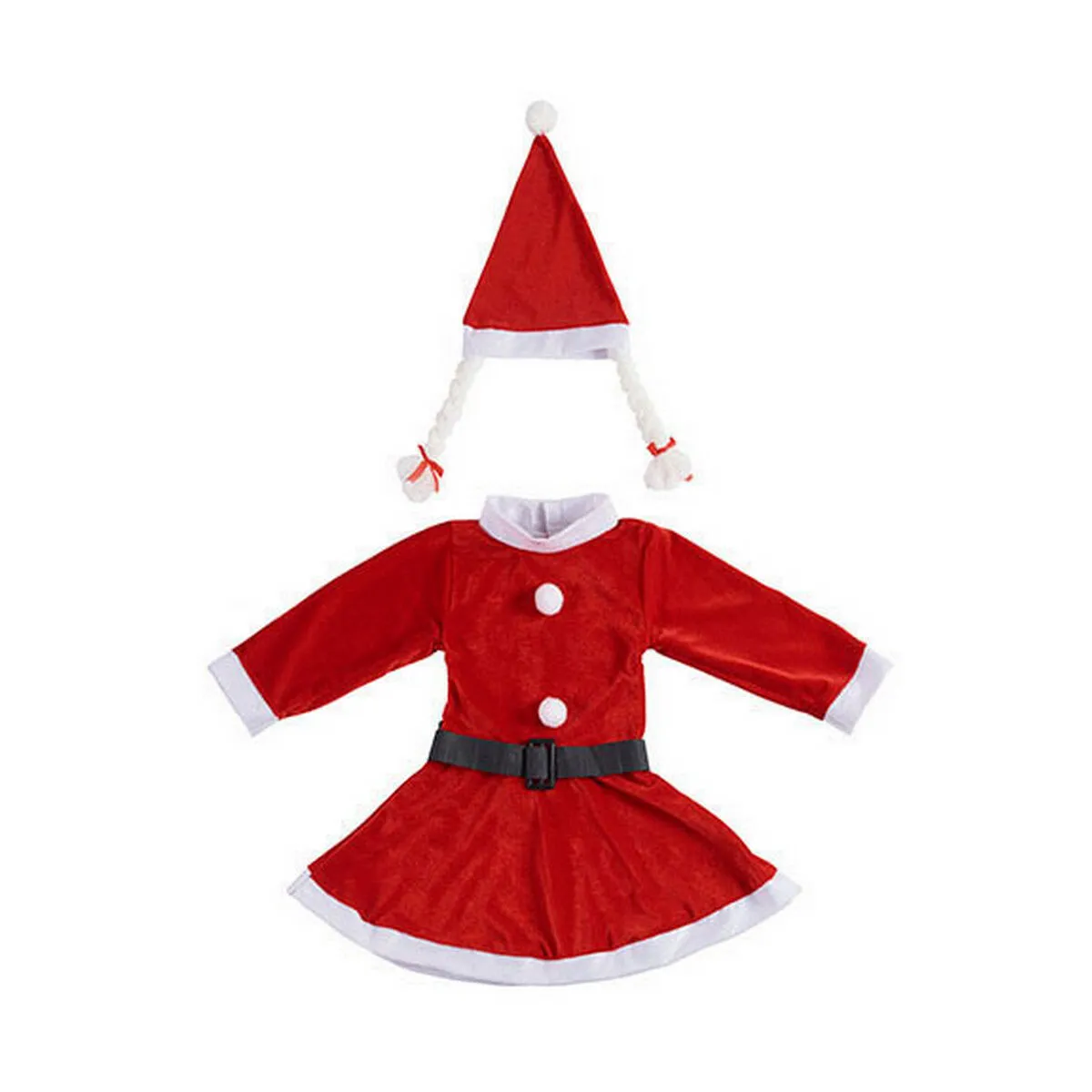 Costume per Bambini Mamma Natale 9-13 Anni Rosso Bianco