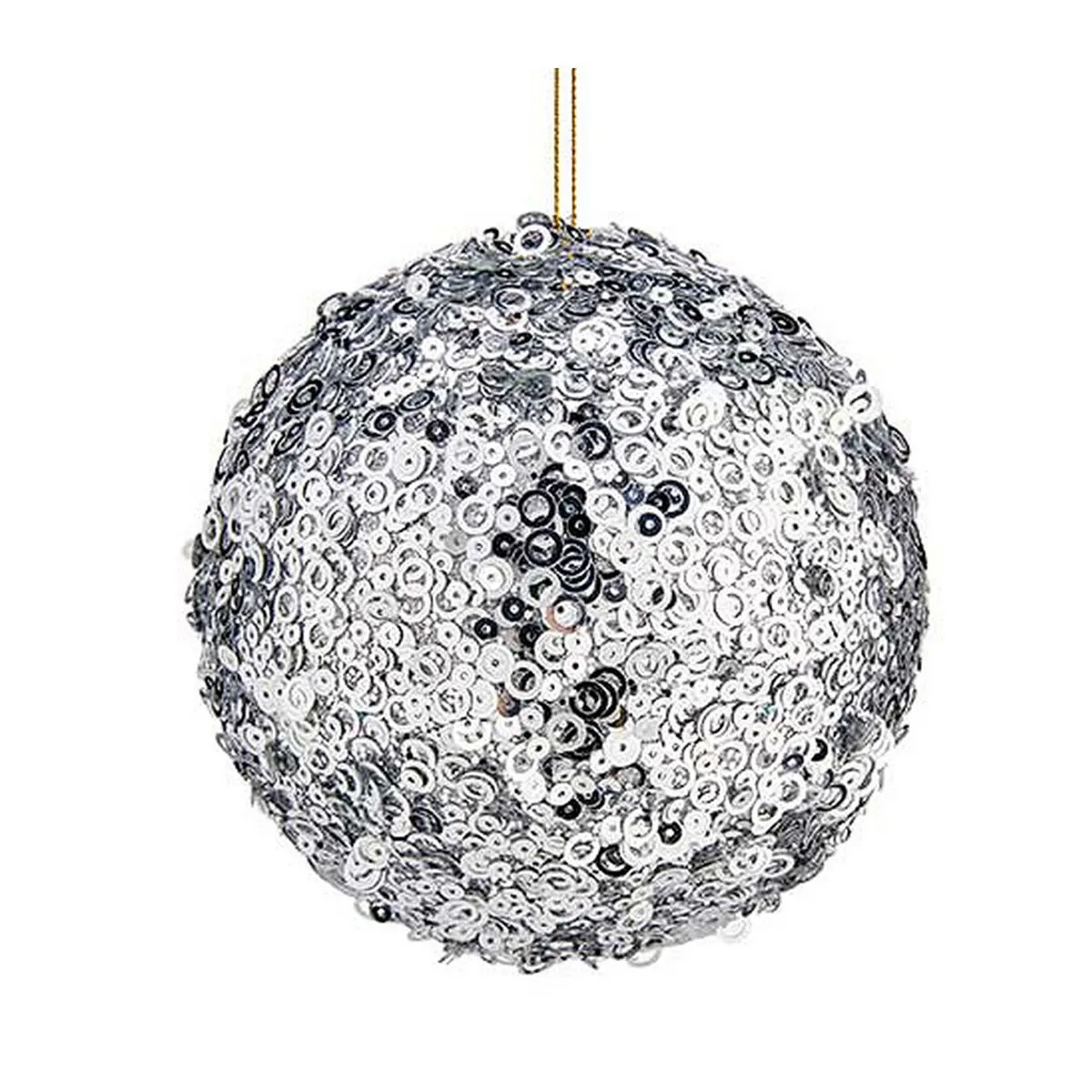 Palle di Natale Ø 12 cm Paillettes 4 Unità Argentato Plastica