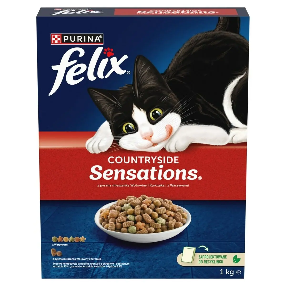 Cibo per gatti Purina Felix Countryside Sensations Carne di manzo e vitello 1 kg