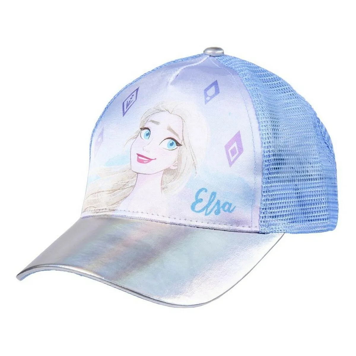 Cappellino per Bambini Frozen Argentato Azzurro (53 cm)