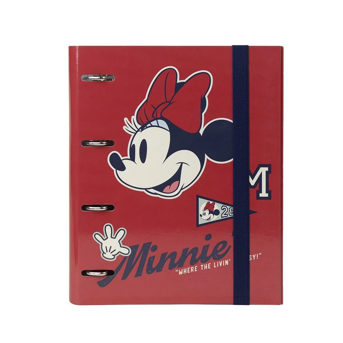 Raccoglitore ad anelli Minnie Mouse A4 Rosso (26 x 32 x 4 cm)