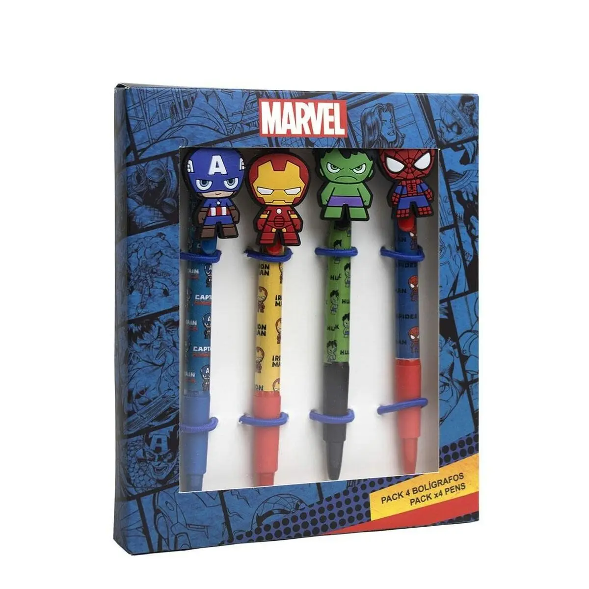 Set di Penne Marvel 4 Pezzi Multicolore