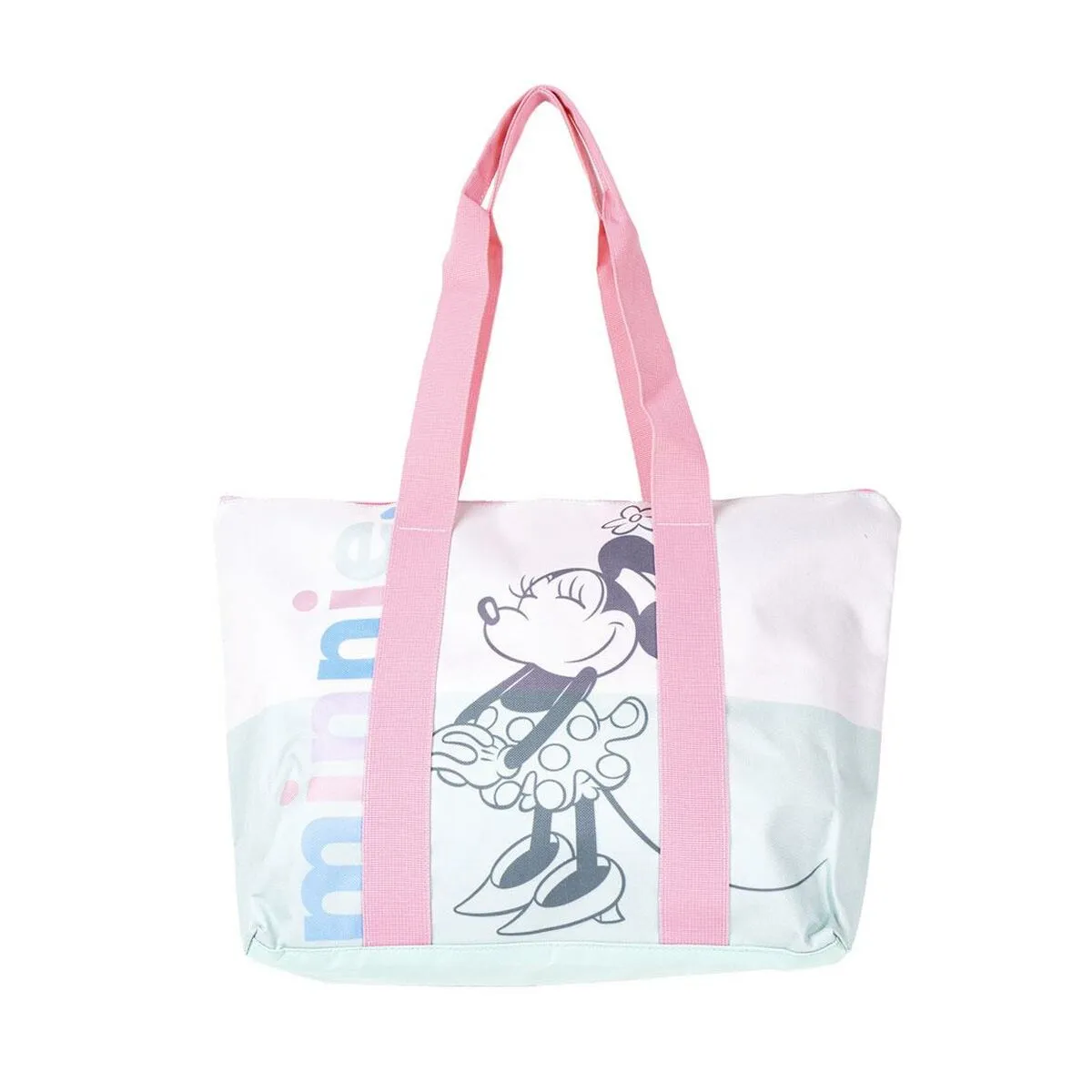 Borsa da Mare Minnie Mouse Rosa Verde (47 x 33 x 15 cm)