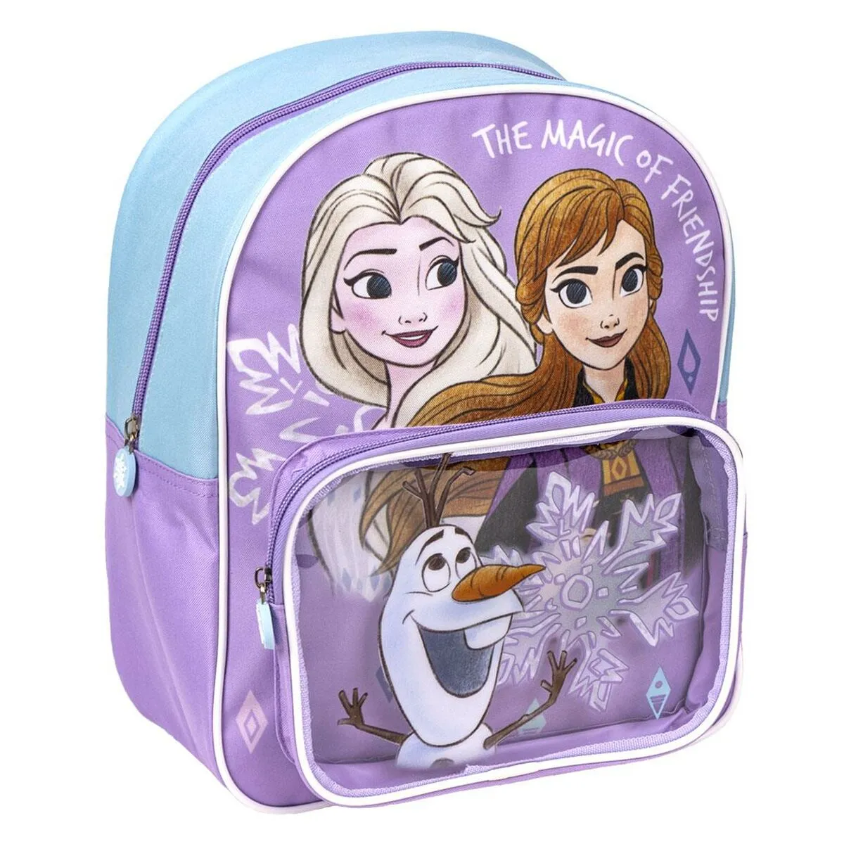 Zaino Scuola Frozen Trasparente Lilla 25 x 30 x 12 cm