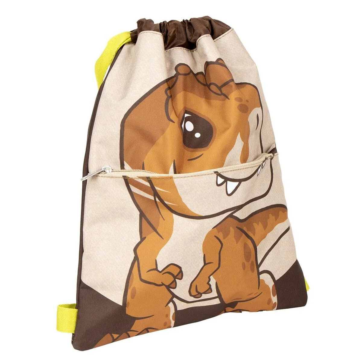 Zaino a Sacca per Bambini Jurassic Park Marrone Ocra 27 x 33 cm