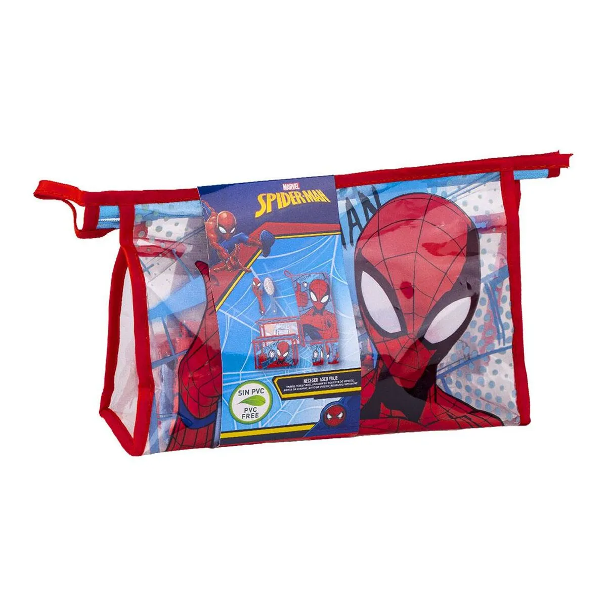 Set da Bagno da Viaggio per Bambini Spider-Man 4 Pezzi Rosso 23 x 15 x 8 cm