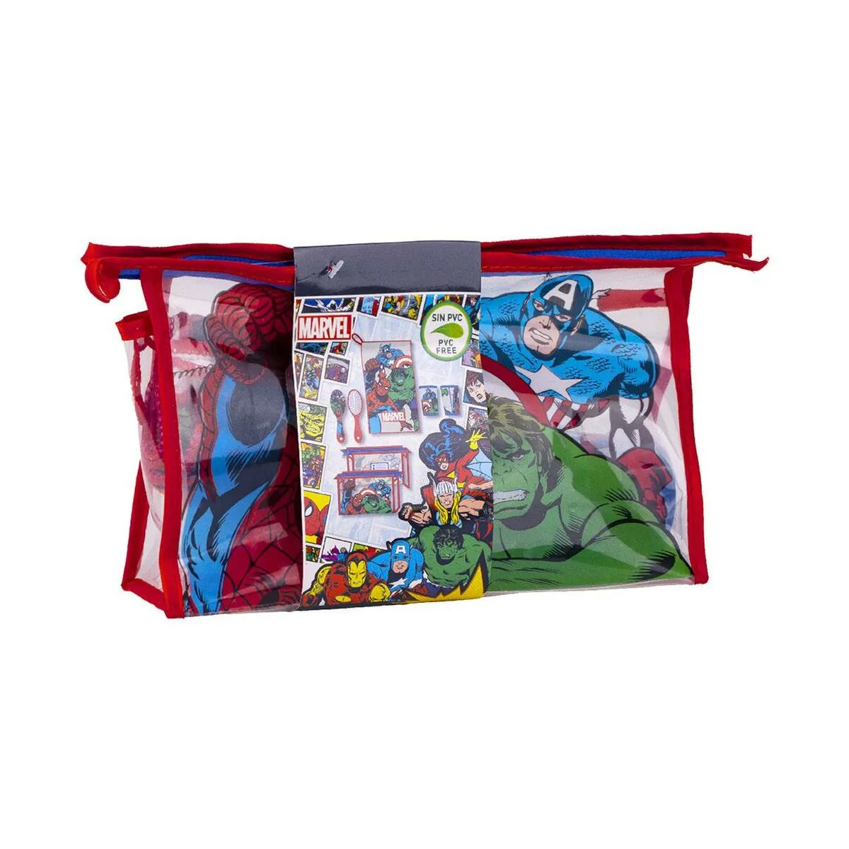 Set da Bagno da Viaggio per Bambini The Avengers 4 Pezzi Rosso