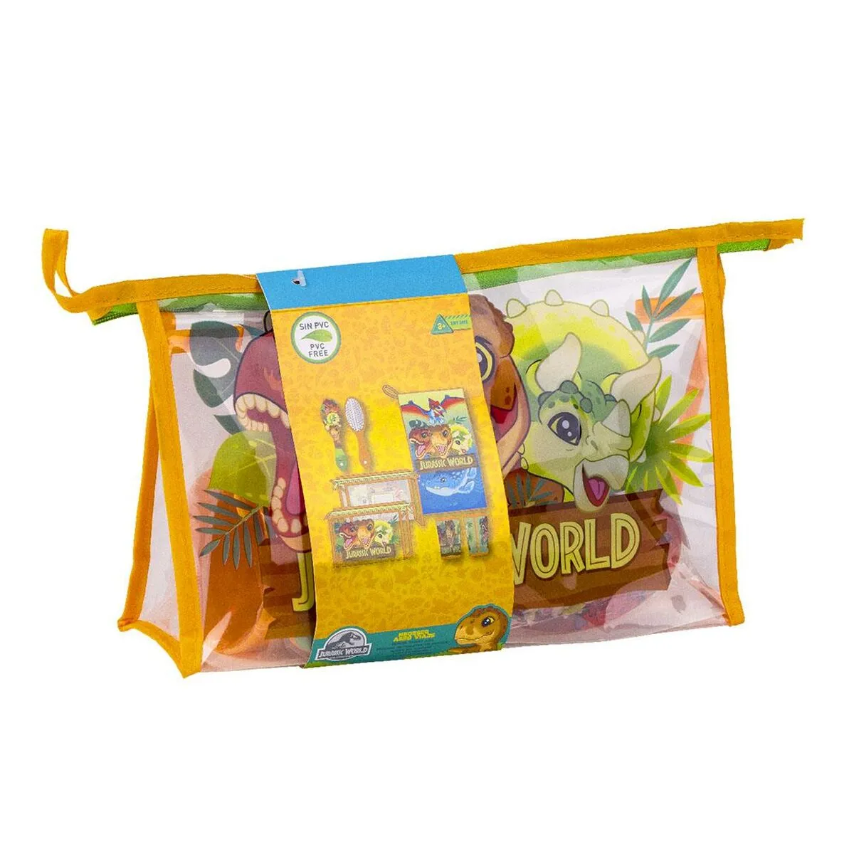 Set da Bagno da Viaggio per Bambini Jurassic Park 4 Pezzi Arancio