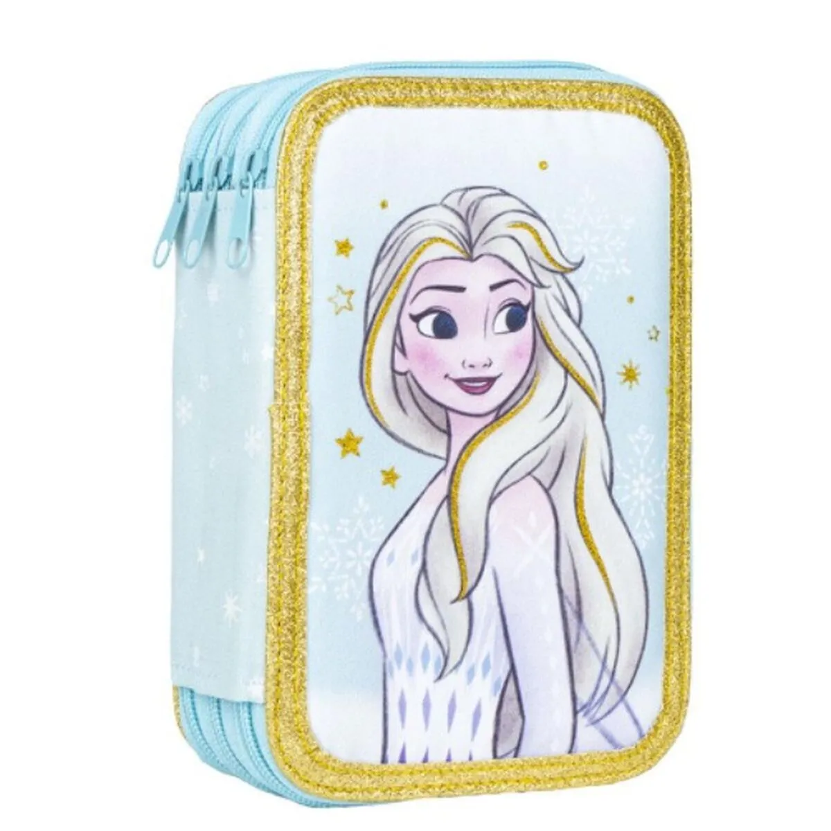 Plumier Triplo Frozen Azzurro 13,5 x 7 x 20 cm