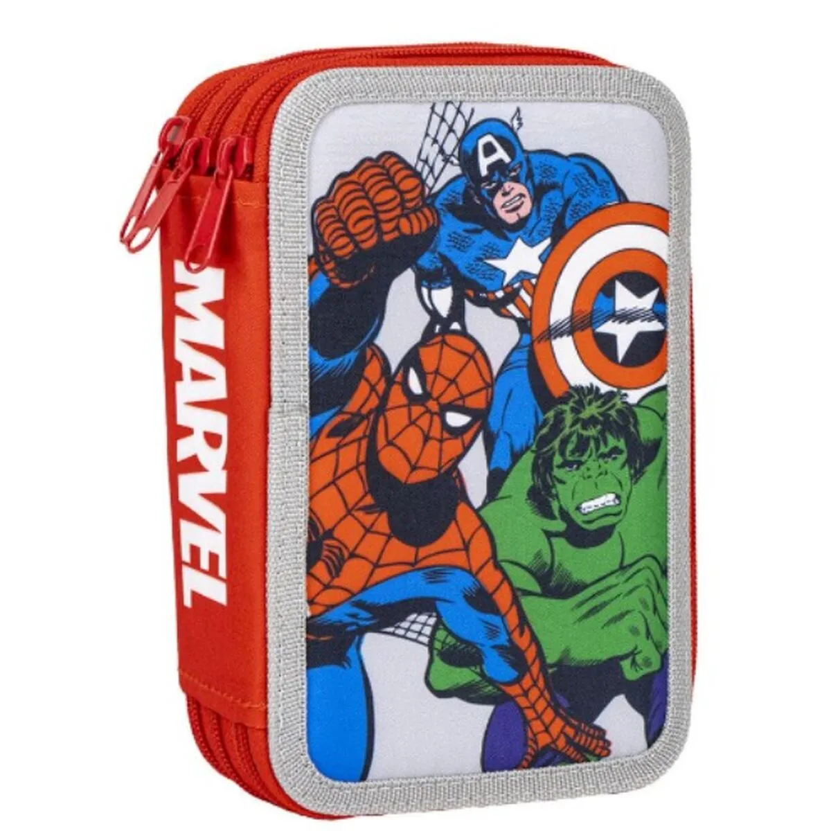 Plumier Triplo The Avengers 43 Pezzi Rosso 13 x 7 x 20 cm