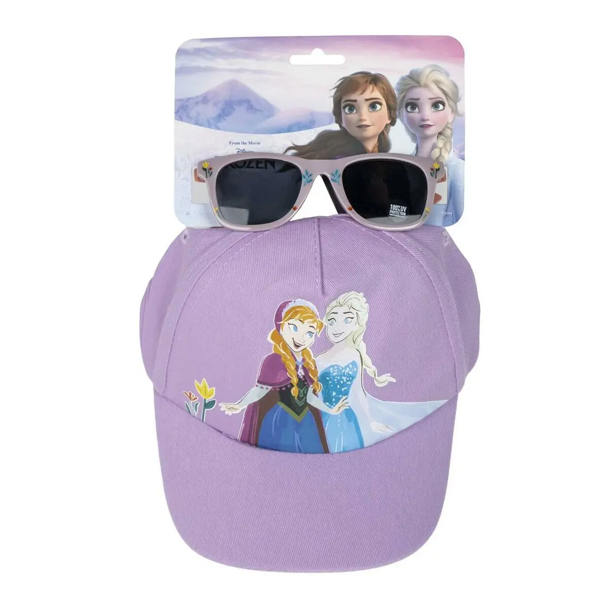 Set di berretto e occhiali da sole Frozen Rosa (54 cm) 2 Pezzi