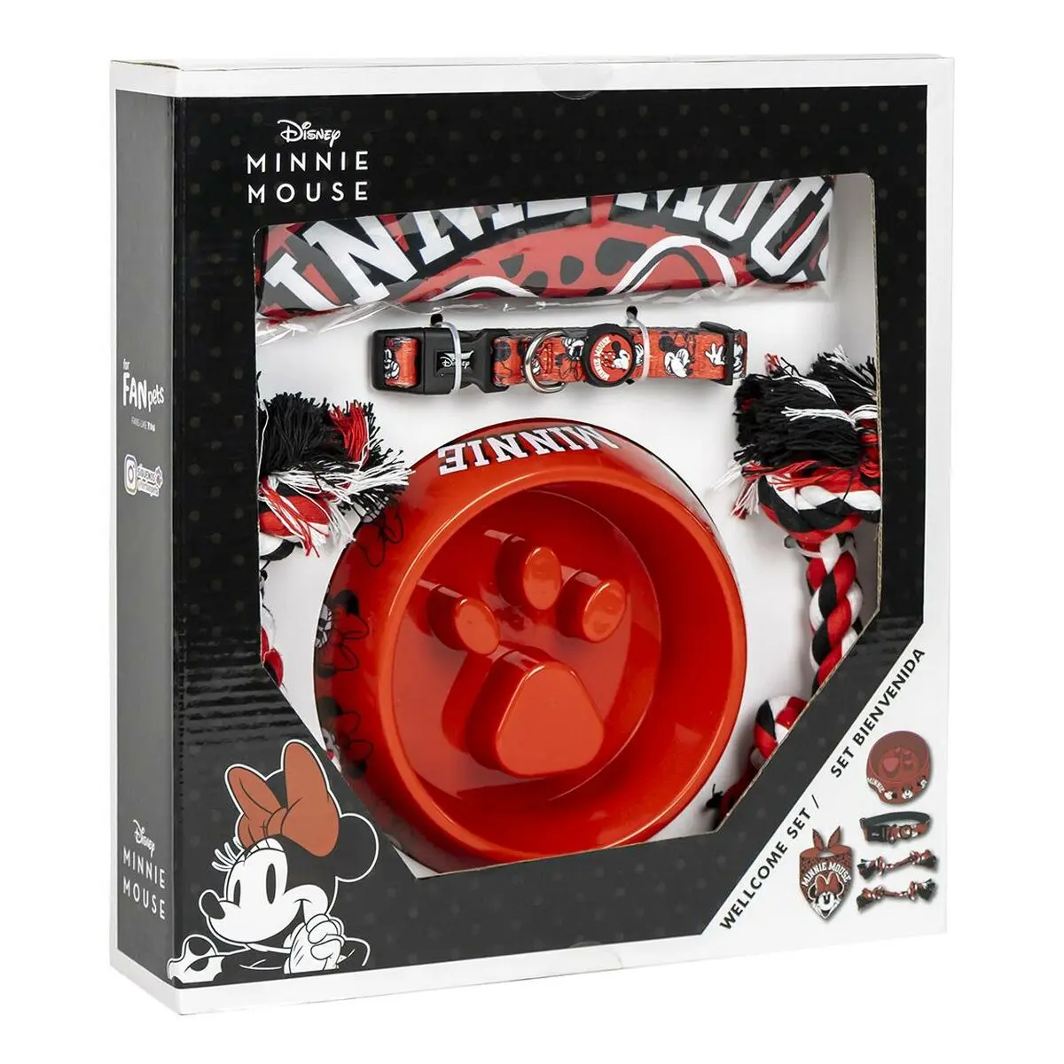 Set regalo di benvenuto per cani Minnie Mouse Rosso 5 Pezzi