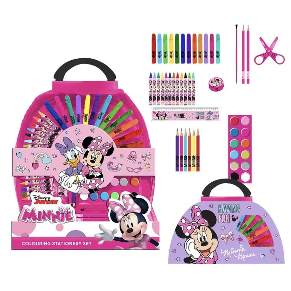 Set di Cancelleria Minnie Mouse Valigetta Rosa